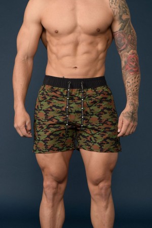 Young LA 101 Bodybuilding Short Shorts Camo Canada | TQFZ-53780