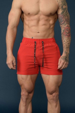 Young LA 101 Bodybuilding Short Shorts Red Canada | GBLU-73514