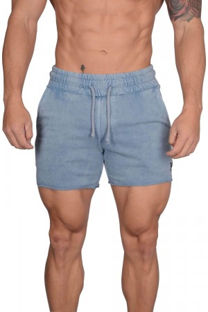 Young LA 102 Bodybuilding French Terry Shorts Blue Canada | BIQV-46753