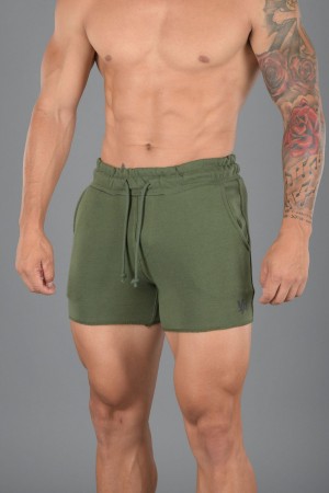 Young LA 102 Bodybuilding French Terry Shorts Olive Canada | SVJD-20376