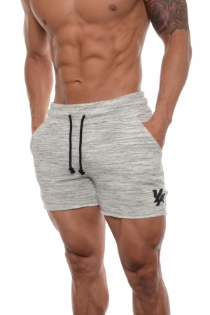 Young LA 102 Bodybuilding French Terry Shorts Light Grey Canada | AUYE-56713