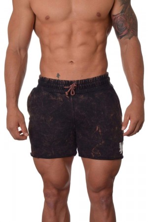 Young LA 102 Bodybuilding French Terry Shorts Black Canada | LAVE-81046