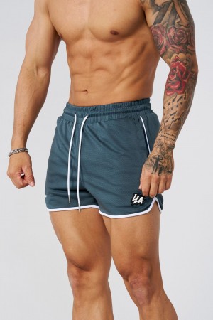 Young LA 1037 - Mesh Bodybuilding Shorts Teal Canada | ZRJY-79138