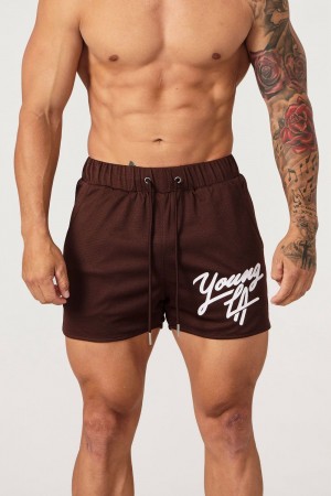 Young LA 104 Legacy Shorts Dark Brown Canada | JGNZ-36185