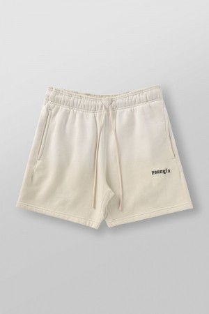 Young LA 1102 - Ultra-Soft Faded Shorts White Canada | VUEX-98741