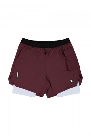 Young LA 121 Performance Line Compression Shorts Burgundy Canada | HPDL-82156