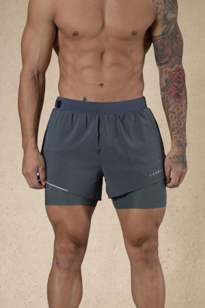 Young LA 124 - 6am Compression Shorts Grey Canada | YKMP-81970