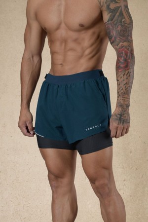 Young LA 124 - 6am Compression Shorts Teal Canada | TRGH-81957