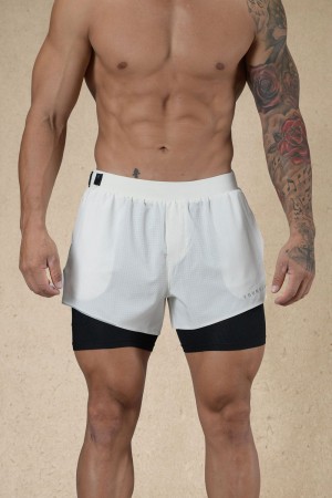 Young LA 124 - 6am Compression Shorts White Canada | WEFI-01639