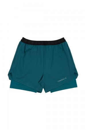 Young LA 129 Trilogy Compression Shorts Teal Canada | EYXK-56421