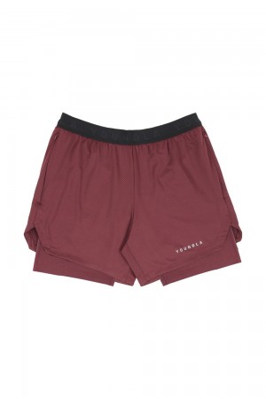 Young LA 129 Trilogy Compression Shorts Burgundy Canada | TVCN-97042