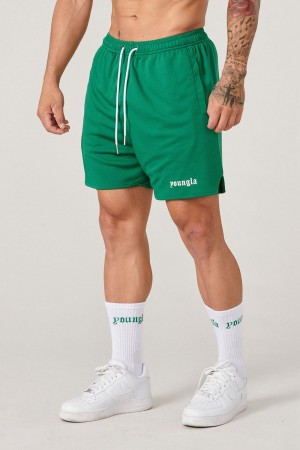 Young LA 134 Game-Time Shorts & Socks Set Green Canada | BCXM-21387