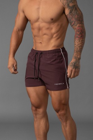 Young LA 143 Short Short Swim Shorts Burgundy Canada | VBJF-64352