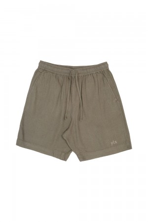 Young LA 147 - Simply Linen Shorts Olive Canada | KNOP-06791