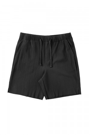 Young LA 148 Pleated Festival Shorts Black Canada | EDSJ-14650