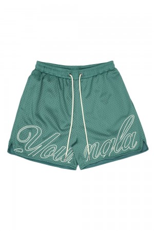 Young LA 155 Championship Shorts Green Canada | WBTK-13584