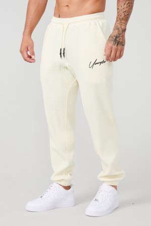 Young LA 207 Cozy Thermal Joggers Cream Canada | MBIW-47136