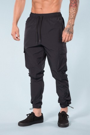 Young LA 218 Travel Cargo Joggers Black Canada | DMTH-14893