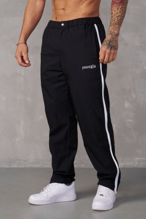 Young LA 246 - Side Zipper Joggers Black Canada | HTYS-53426