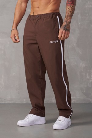 Young LA 246 - Side Zipper Joggers Brown Canada | JDWN-78149