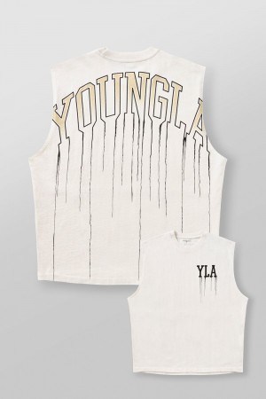 Young LA 3031 - Drip Muscle Tanks White Canada | MEBF-21098