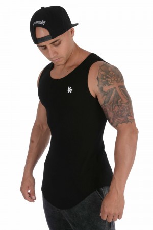 Young LA 314 Scoop Bottom Ribbed Tank Black Canada | SGPE-53940