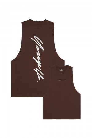 Young LA 323 Autograph Delt Tanks Brown Canada | HKMG-70438