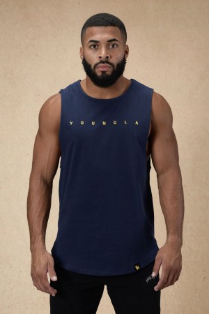 Young LA 332 Infinity Muscle Tanks Navy Canada | SLEQ-50712