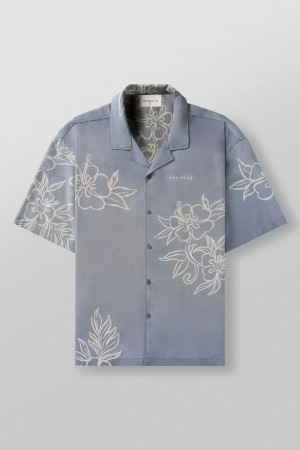 Young LA 4006 - Miami Sunset Shirts Light Blue Canada | HVNG-16098