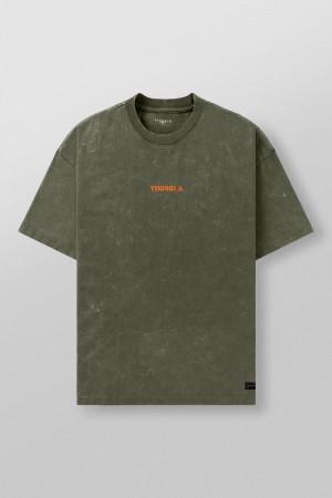 Young LA 4014 - Orange Emblem Tees Olive Canada | ZMAG-35108