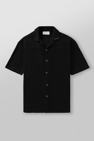 Young LA 4036 - Crochet Shirts Black Canada | QKSO-93268