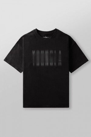 Young LA 4075 - Blurry Heavyweight Tee Black Canada | WBPZ-53801