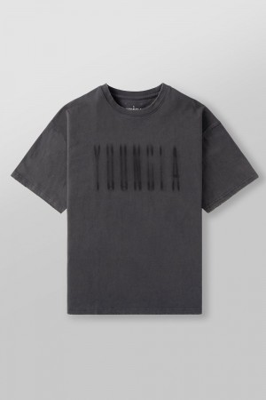 Young LA 4075 - Blurry Heavyweight Tee Grey Canada | VYMX-49173