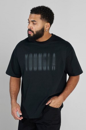 Young LA 4075 - Blurry Heavyweight Tee Navy Canada | WBDS-61803