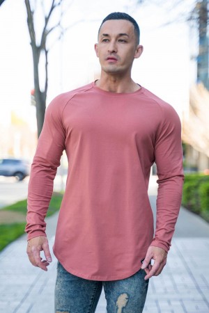 Young LA 410 Perfect Raglan Long Sleeve Shirts Pink Canada | XSCA-14750