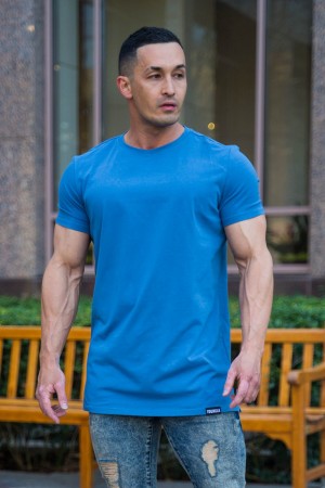 Young LA 411 Perfect Tee - Straight Bottom Blue Canada | AXNV-92867