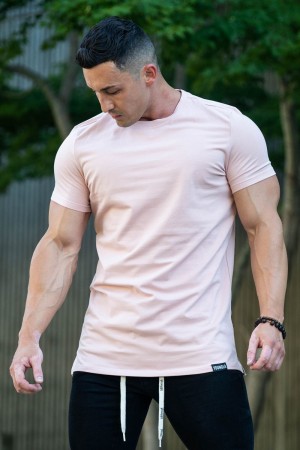 Young LA 411 Perfect Tee - Straight Bottom Pink Canada | UQFN-52397