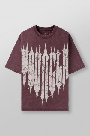 Young LA 4156 - Revenge Tees Burgundy Canada | CQXM-28094