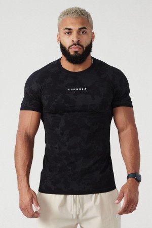 Young LA 437 Digital Compression Tees Black Canada | RTKM-79683