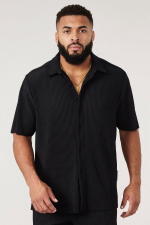 Young LA 448 Pleated Festival Shirts Black Canada | OZXG-97180