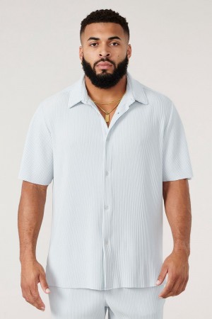 Young LA 448 Pleated Festival Shirts Light Blue Canada | VXQN-08435