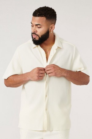 Young LA 448 Pleated Festival Shirts White Canada | WNRM-60235