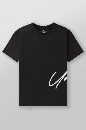 Young LA 462 - Side Signature Tees Black Canada | CNUX-82310