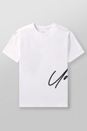 Young LA 462 - Side Signature Tees White Canada | XVAW-17845