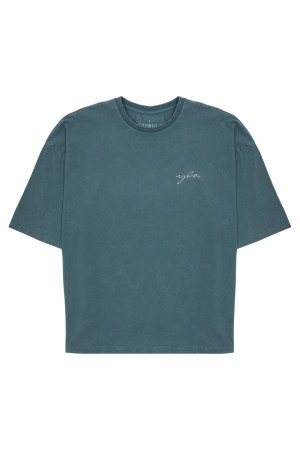 Young LA 464 Skyline Super Sized Tees Teal Canada | PCGF-94138