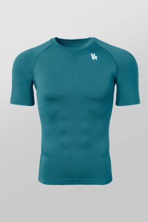 Young LA 477 - Combat Compression Tees Teal Canada | SVOU-58639