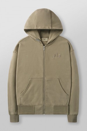 Young LA 5066 - Metal Zip-Up Olive Canada | YAVJ-75926