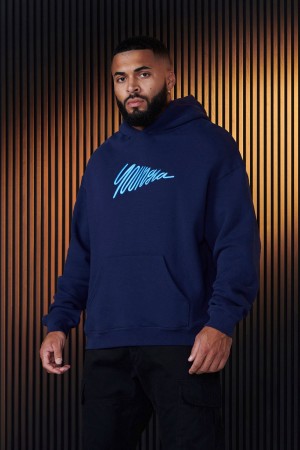 Young LA 510 - Wavy Hoodies Dark Blue Canada | LBYJ-21735