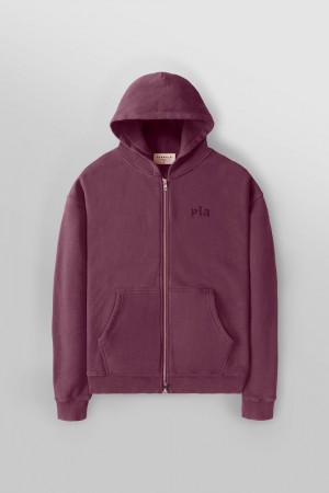 Young LA 514 - Monarch Zip-Up Hoodie 2.0 Burgundy Canada | BHLJ-70968