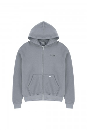 Young LA 515 Monarch Zip-Up Hoodie Grey Canada | OCAE-15268